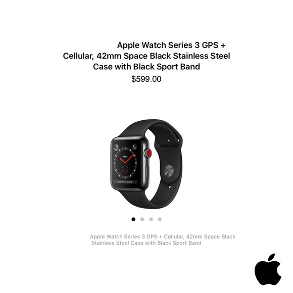 apple watch series 3 bundle gps & cellular 42mm icloud unlocked - Picture 3 of 3